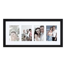4 Openings Decorative Black Wood Wall Hanging Collage Picture Photo Frame wit...