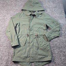 Alpha Industries M-65 Fishtail Parka Jacket Mens Small Hooded Army Military Coat
