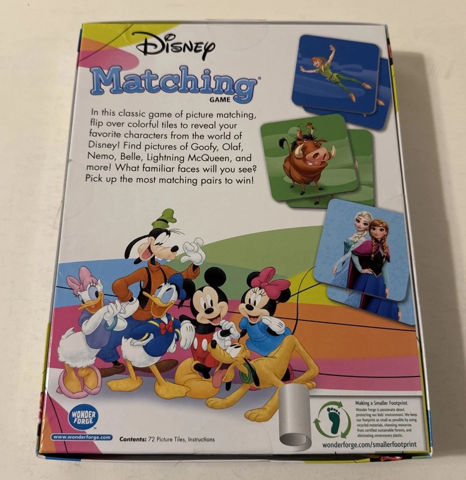 Disney Matching Game by Wonder Forge - 2018 Edition - Complete! Ages 3+ - Image 2 of 3