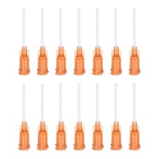 50pcs 15G Needles for Dispensing Needles, 1" PTFE Glue Needles Pipe Tips, Amber