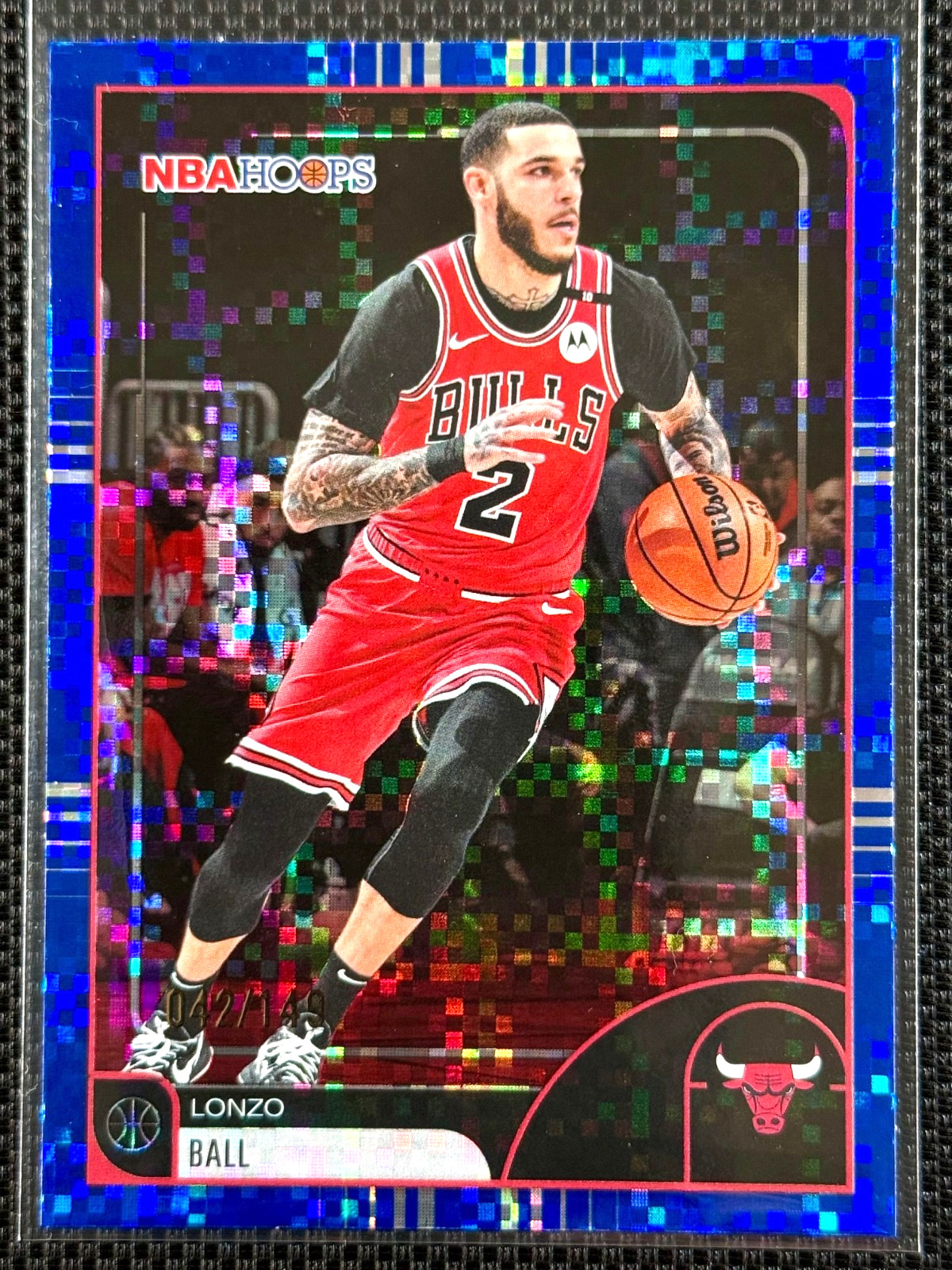Lonzo Ball 2025 NBA Hoops #98 Blue Light Burst /149 Chicago Bulls