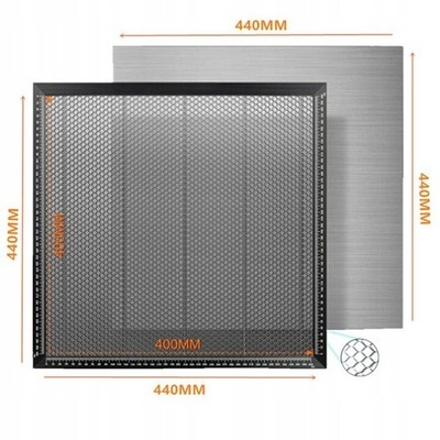 NEU Laser Wabenplatte 440x440x22mm Wabengitter Honeycomb Waben Aluminium