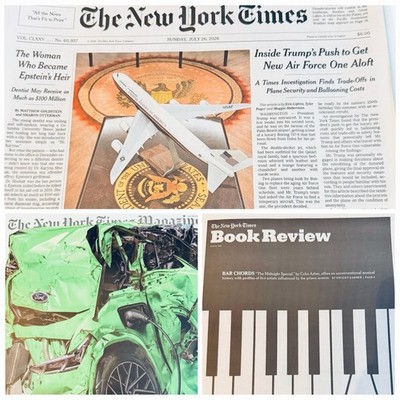 The New York Times Newspaper July 26 2026 SUNDAY Complete Print Paper UNREAD