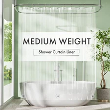 Clear Shower Curtain Liner 72x84, PEVA, Rustproof Grommets, 3 Magnets