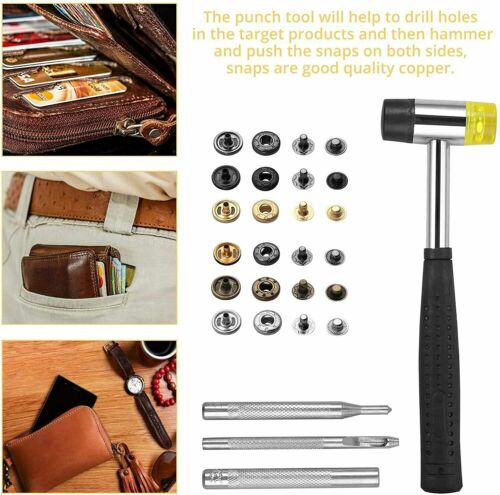 150 SET Kupfer Druckknopf Set mit Druckknopfzange Ø 12mm DIY Nähbedarf 6 Farben - Bild 5 von 10