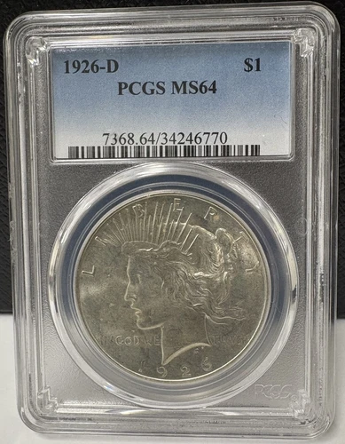 1926-D Peace Silver Dollar PCGS MS64