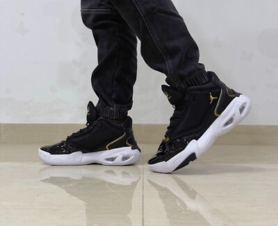 Size 10.5 - Air Jordan Max Aura 4 Black Metallic Gold for sale