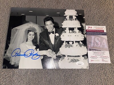Priscilla Presley JSA Witness 8x10 Elvis Wedding Cake VERY RARE PROOF