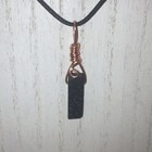 Handmade Black lava stone Copper Wire Wrapped Pendant Reiki Charged
