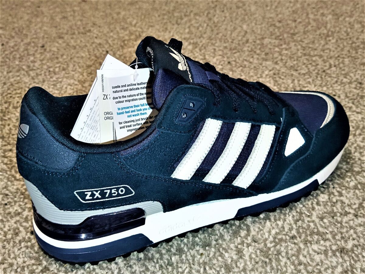 Están familiarizados Alfabeto Sociología Adidas Originals ZX 750 G40159, UK Mens Shoes Trainers Sizes 7 to 12 Navy  SALE | eBay