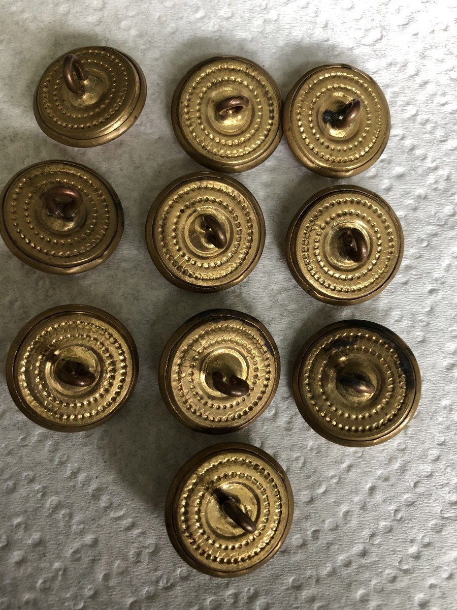 10 Vintage Old Metal Sewing Buttons 3/4