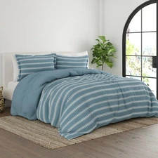 Kaycie Gray Ultra Soft Soft Stripe Reversible Down-Alternative Comforter