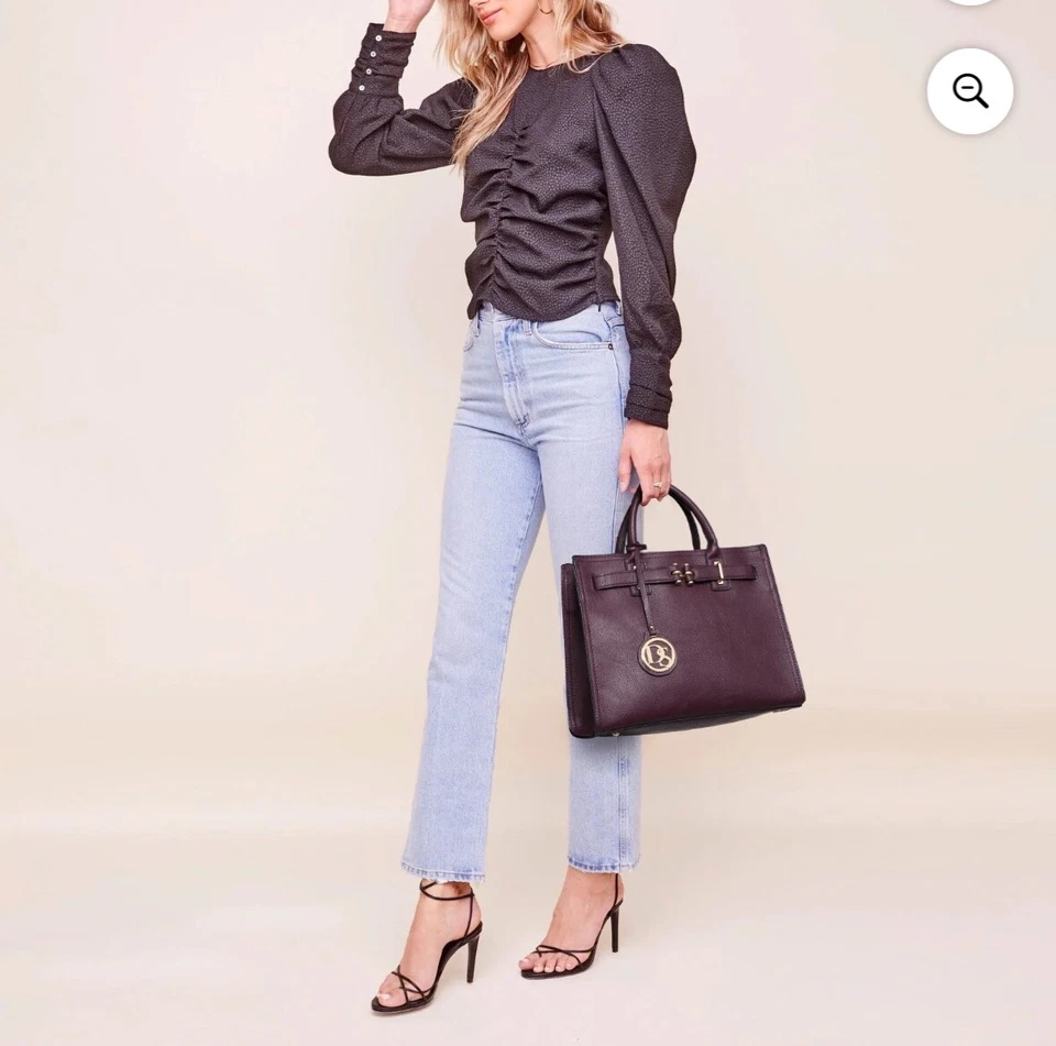 Dasein Satchel Purse Handbag Belted Top-handle Work Tote Shoulder Bag with Strap - Image 4 of 4