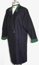 Xl B48" Lodenfrey Black Boiled Wool Over Coat Austria Women Winter Walk Car Warm