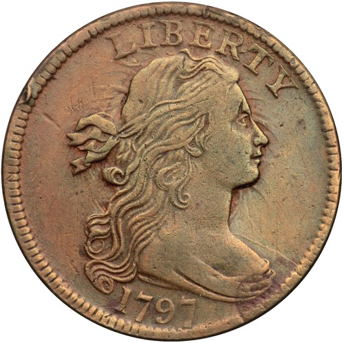 1797 S-124 R-5+ Rev of 97, Stems Draped Bust Large Cent Coin 1c | eBay