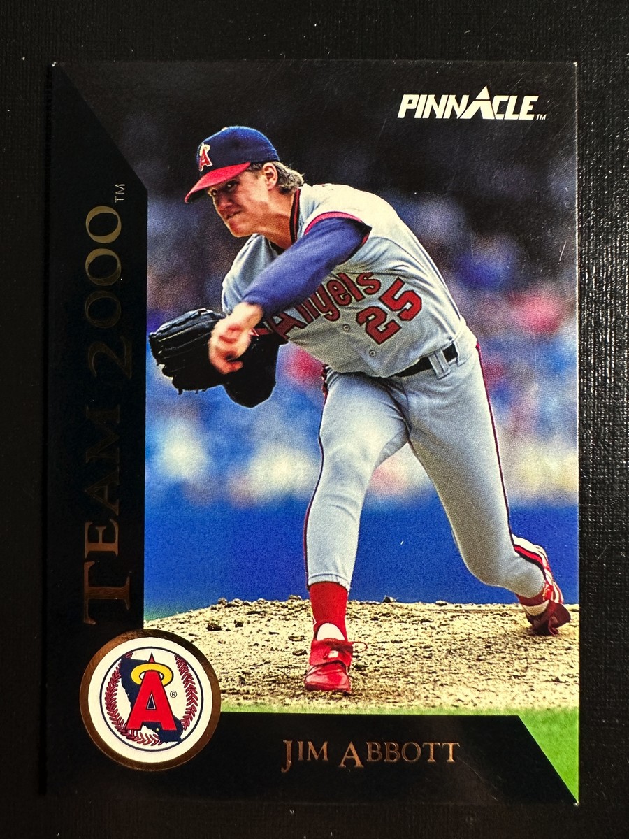 メジャーリーガー Jim T バット付きカード Jim Abbott 1992 Pinnacle Team 2000 Baseball Card California Angels