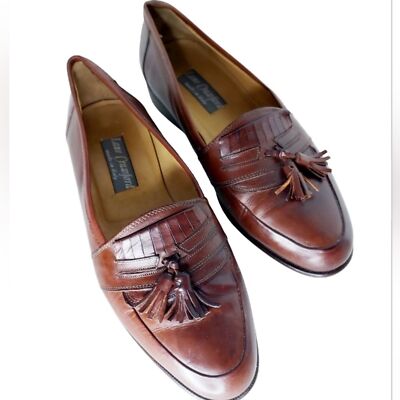Lane Crawford Men 41/8 Made In Italy Brown Leather Italian  display picture 2