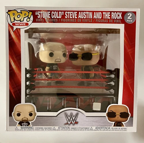 Funko Pop! Vinyl The Rock vs Stone Cold Steve Austin in WWE Raw Ring Wrestling