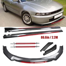 For Mitsubishi Galant Front Bumper Lip Spoiler Side Skirt Carbon Fiber Bod Kit