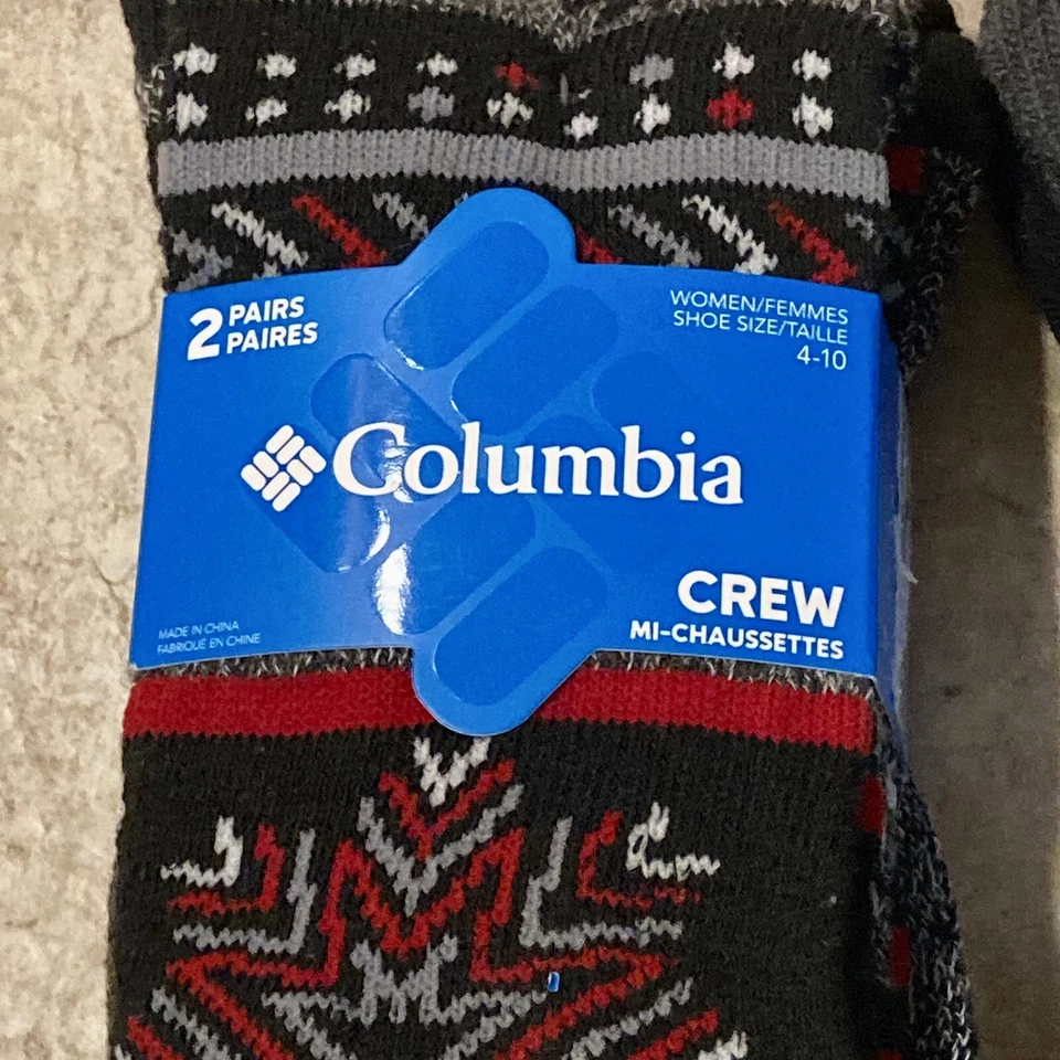 Nuevo con etiquetas Columbia Mujer’s Crew Mezcla de Lana Exterior Calcetines Lote de 2 Paquetes Talla 4-10 Foto 3 de 4