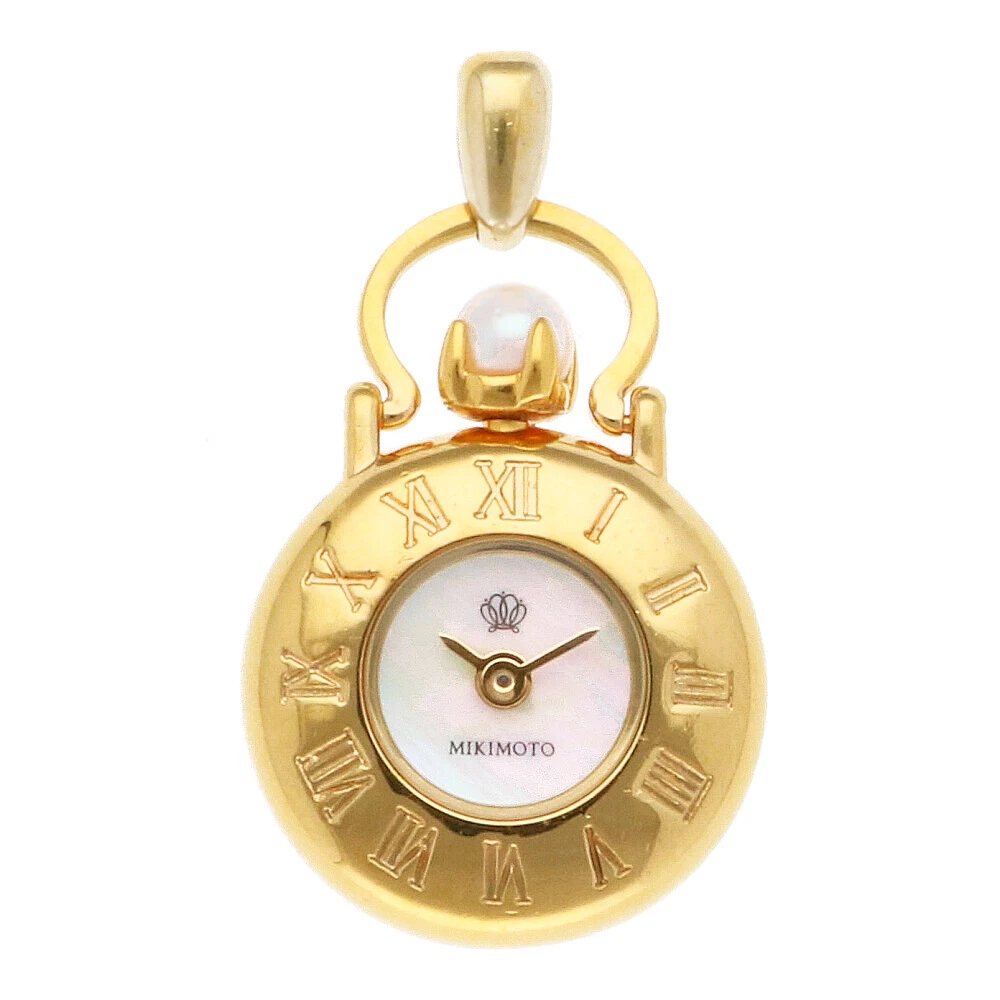 MIKIMOTO Pocket watch Silver925 Pendant watch white shell used
