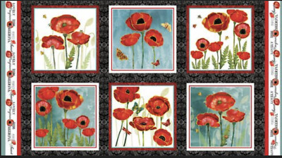 Studio E Poppy Days 24'' Block Panel Cotton Fabric By The Panel