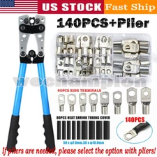 140x Lug with Cable Lug Crimper Terminal Plier Large Wire Terminal Crimping Tool