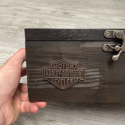 Harley Davidson Motorcycles Display Case Box Harley Owner Desk Watch Cigar Box - Picture 6 of 14