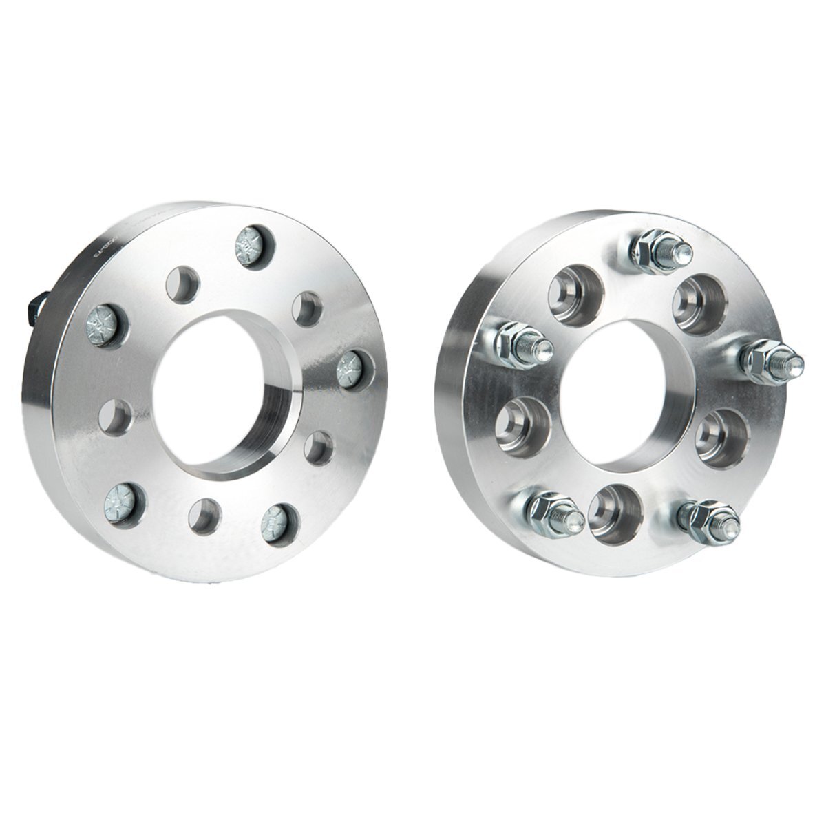 KYX 4Pcs 1 Inch Wheel Adapters 5x5 To 5x4.75 - For 1994-1996 Chevy Impala Caprice - 12x1.5 Thread - Silver Aluminum - View #3