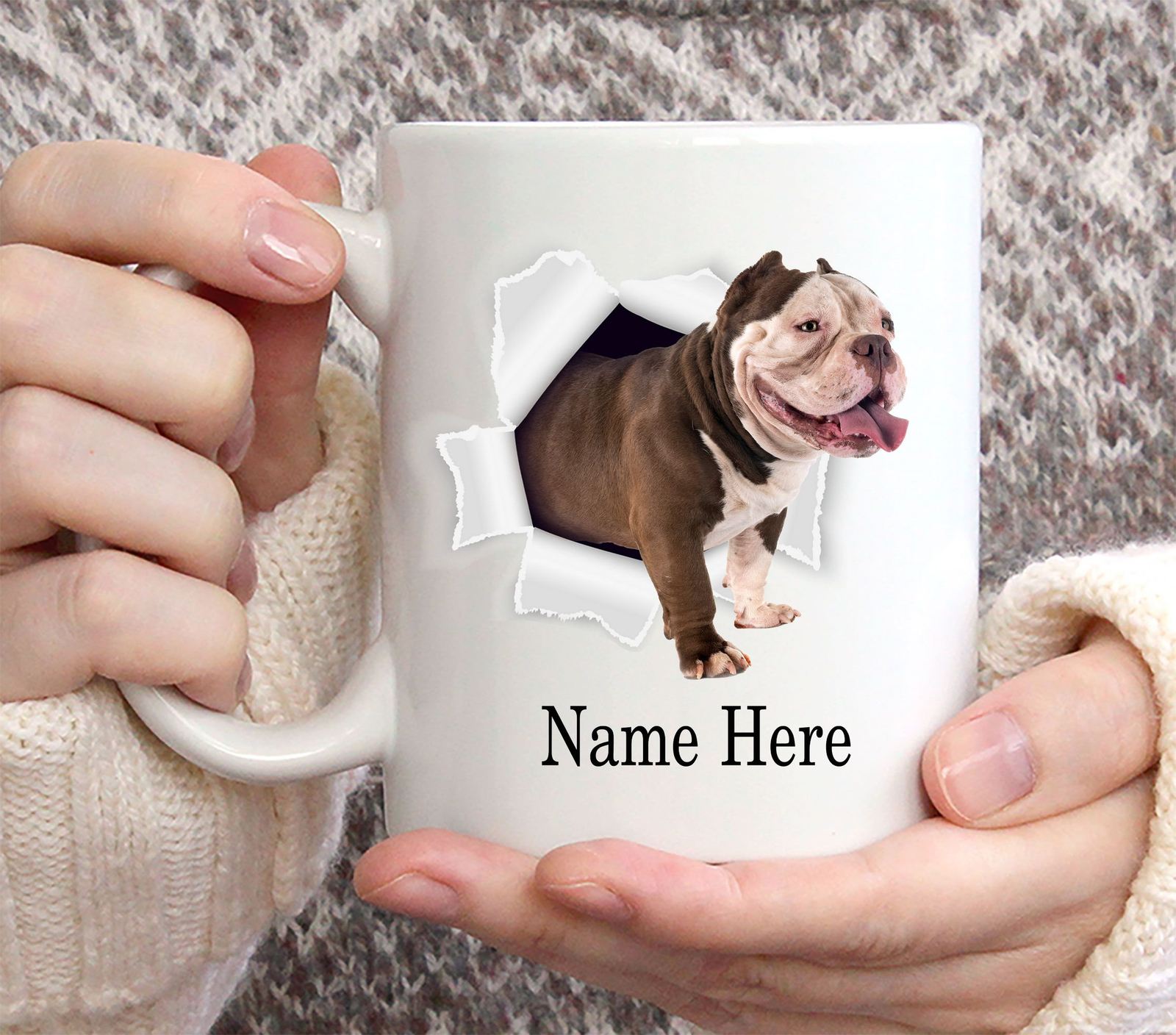 Funny Personalized American Bully Custom Name Coffee Mug 11oz American Bully Mug