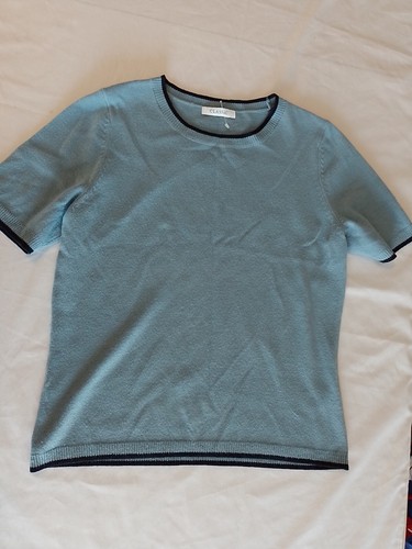 Ladies Top M&S Size 10 Short sleeve Blue 17124