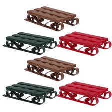 6 Pcs Santa Sleigh Decor Decoration Christmas Desk Table Ornament