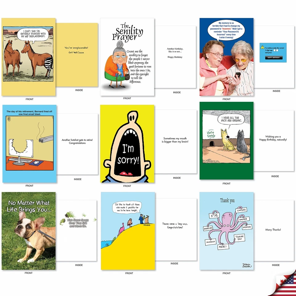 - 36 Assorted Funny Mixed Occasions Cards Box Set with Envelopes - Humor Get ... - Image 4 of 4