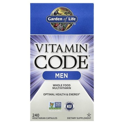 Garden of Life Vitamin Code Men 240 Vegetarian Capsules Gluten-Free, Kosher, No