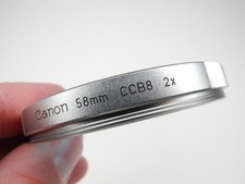 Canon Vintage Chrome 58mm CCB8 2x Blue Camera Lens Filter Made In Japan