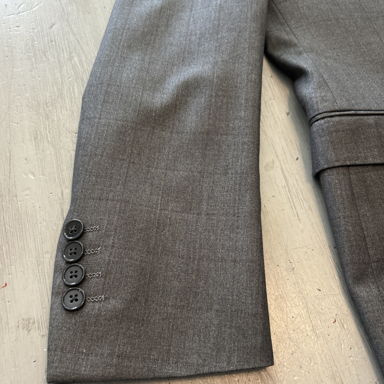 Salvatore Exte Gray Plaid Solid 2 Button Double V… - image 3