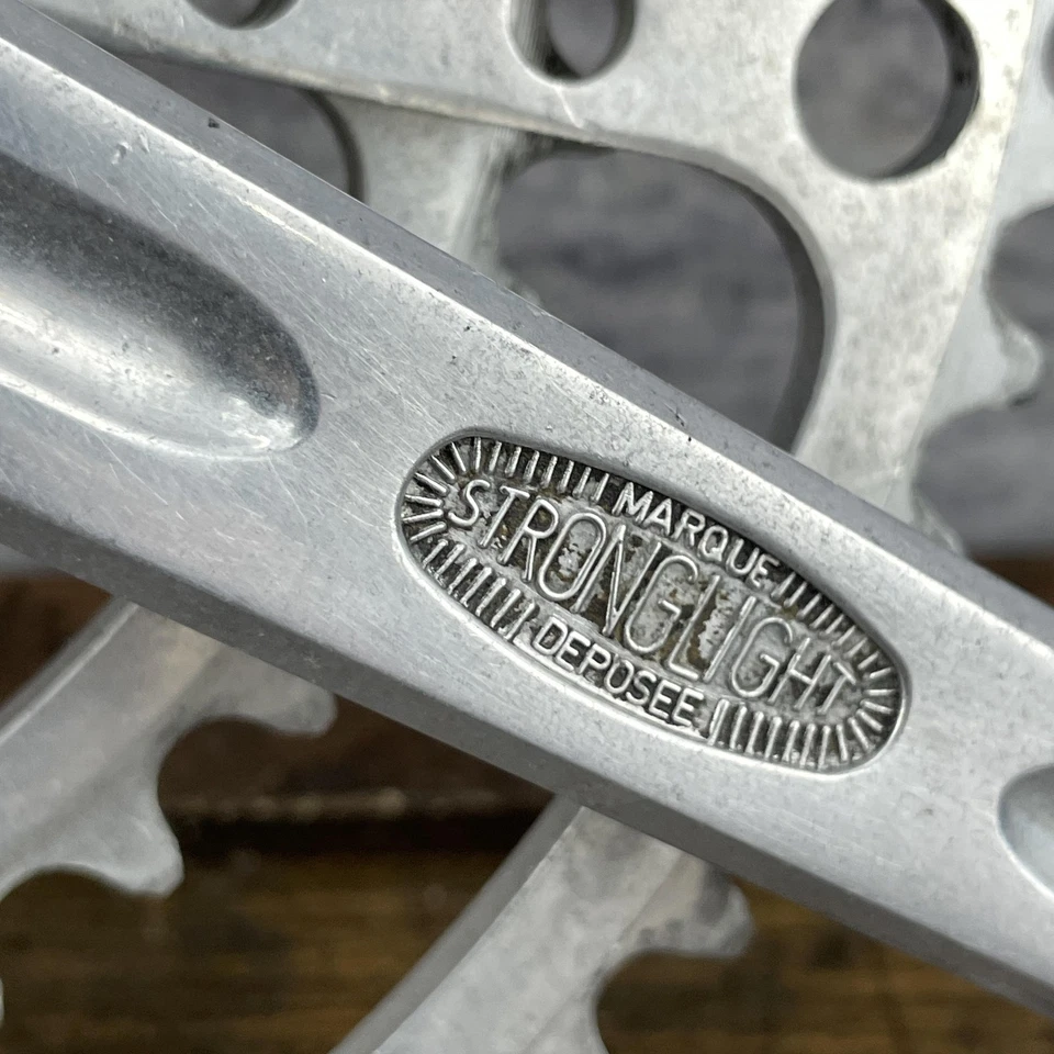 Vintage Stronglight Crankset 170 mm 50.4 TA Chainring 9/16 Made in France Crank - Image 3 of 4