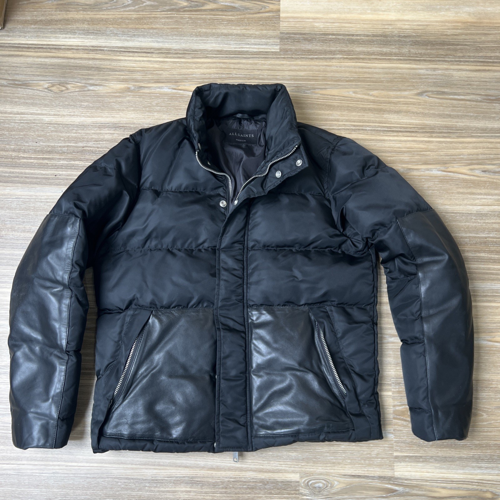 Men’s Allsaints Varden Puffer Jacket  with Leather Size M .. RRP £369 image 4