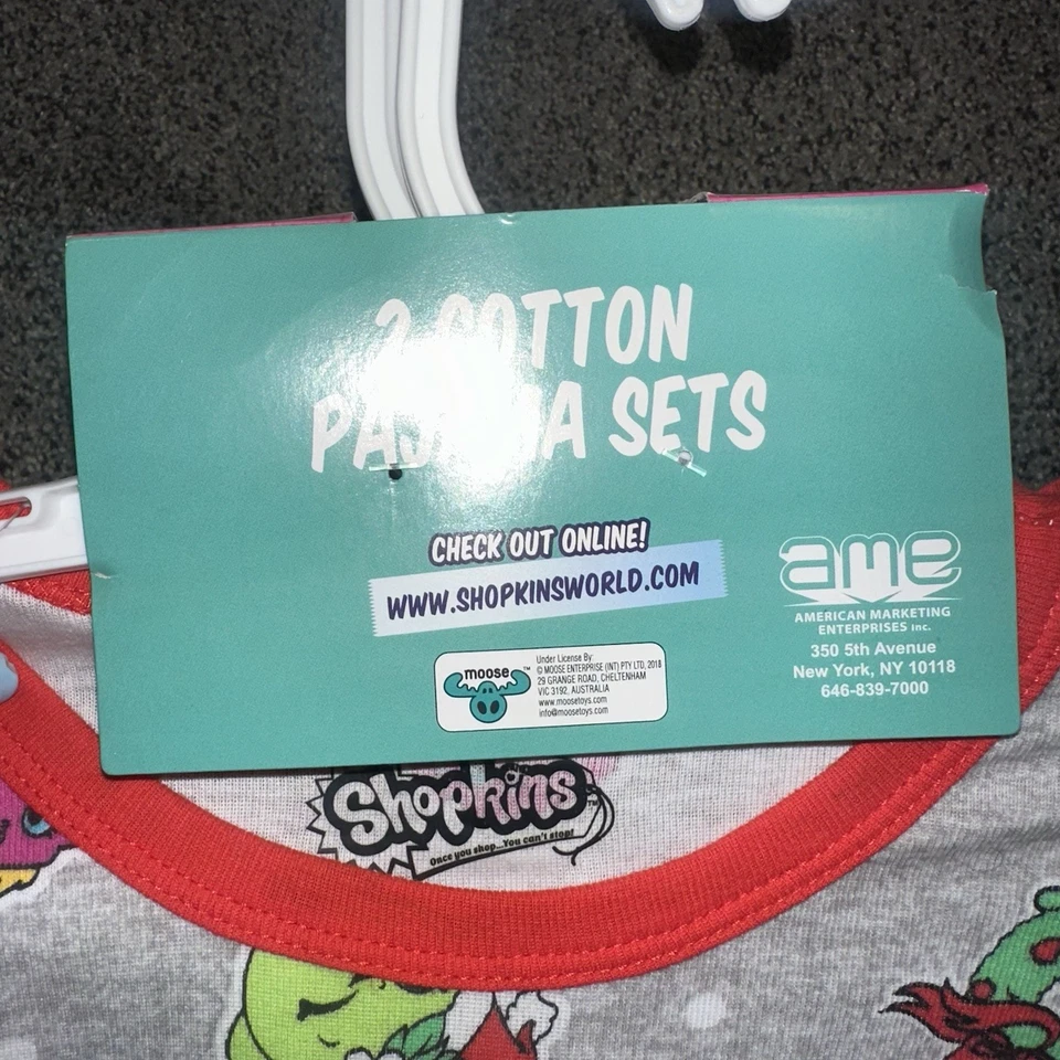 Pijama de Navidad Shopkins 2 juegos de dos piezas nuevo con etiquetas talla 8 Foto 4 de 4