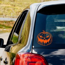 Spooky Pumpkin Jack O Lantern Outline Vinyl Decal Sticker Car Truck Halloween