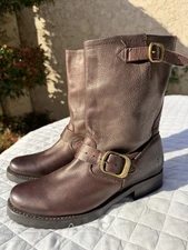 Frye Veronica Size 7 B Womens Short Ankle Moto Engineer Style Leather Boot 76509