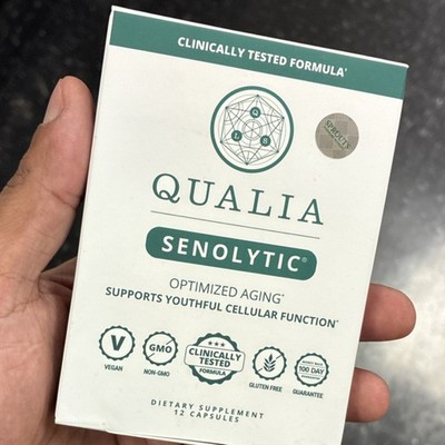 Qualia Senolytic Fisetin Quercetin Vegan Non-GMO Gluten-Free 12 Capsules