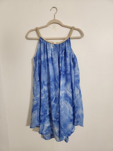Kaktus blue tie-dye sleeveless top Size M