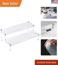 Stylish Clear Acrylic 2-Tier Organizer for Jewelry Cosmetics - Easy Assembly
