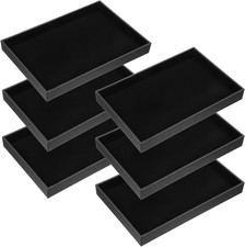 6 Pcs Black Velvet Stackable Jewelry Organizer Trays, 13.8" X 9.5" Large Size Di