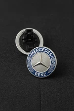 Blue  57 mm Flat Hood Emblem/Logo/Badge/Laurel Wreath For Mercedes-Benz