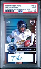 2023 LEAF PRO SET PURE PLATINUM AUTOGRAPHS PTH2 TRAVIS HUNTER HOLO /10 RC PSA 9