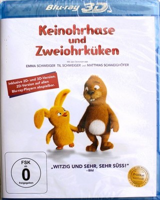 Keinohrhase & Zweiohrküken- 3D (& 2 D) BluRay   Neu OVP