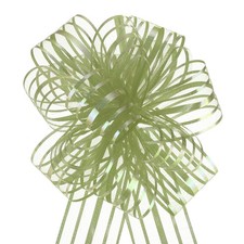15pcs 6 Inch Organza Large Pull Bows Gift Wrapping Bows Ribbon Grass Green