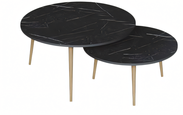 Moderne Schwarze Holz-Beistelltische Im Eleganten Design-image